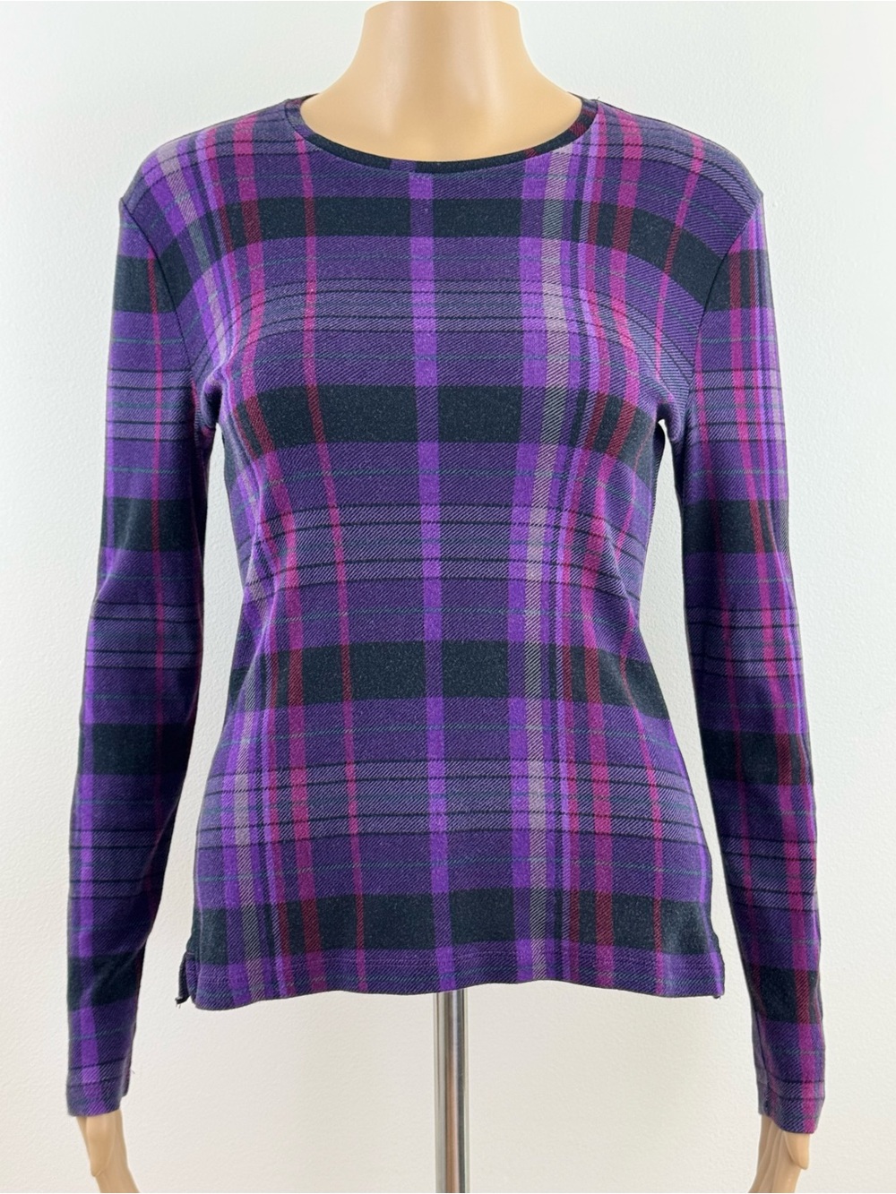 Lauren Ralph Lauren Women’s Purple Plaid Multi Color Long Sleeve Shirt, Size SM